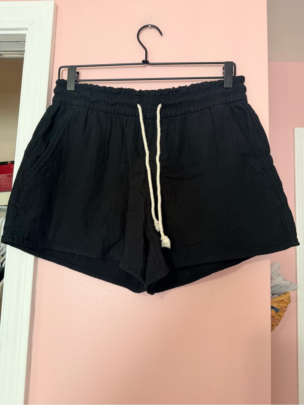 Old Navy 100% Cotton Black Linen Shorts